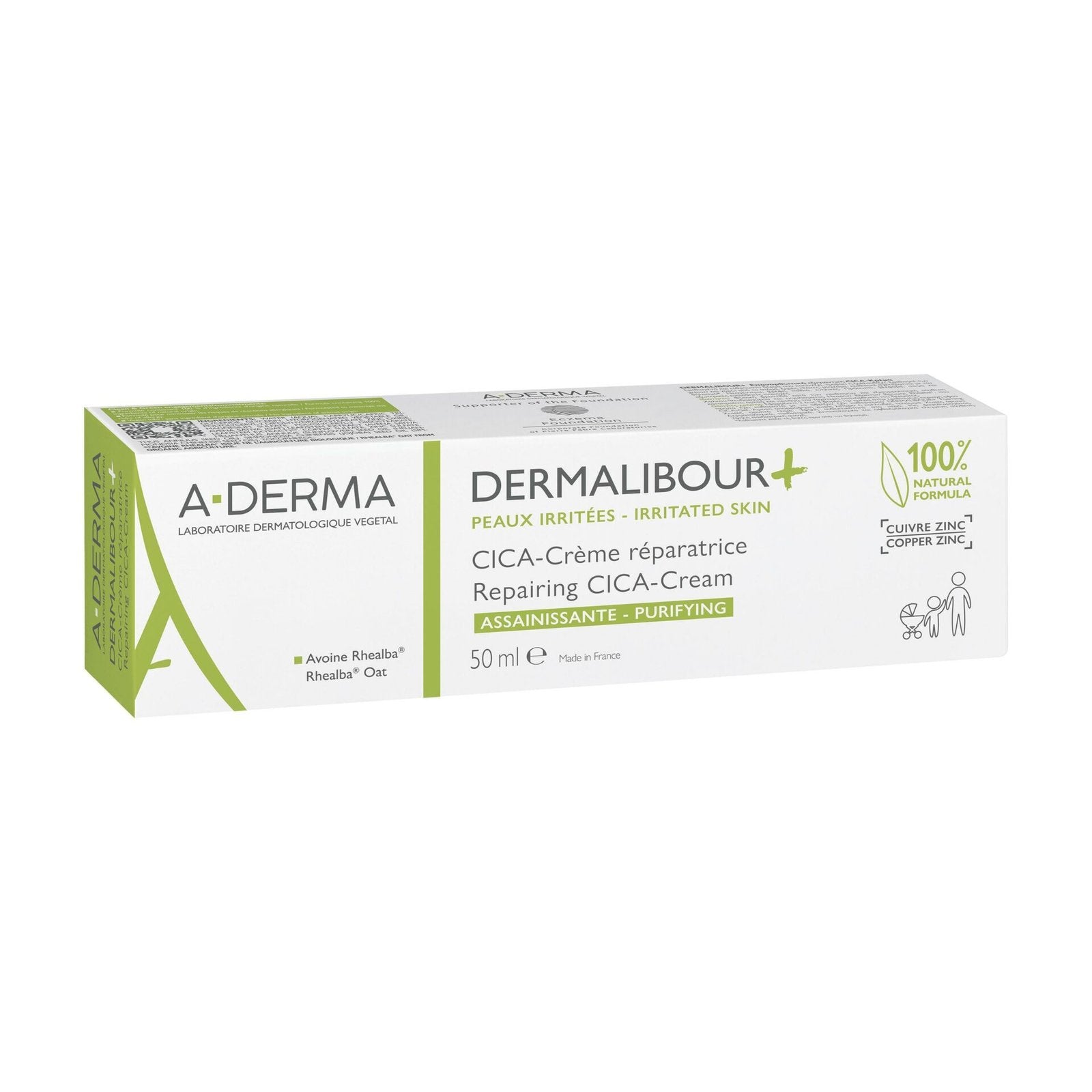 A-Derma DERMALIBOUR+ CICA-Crème Réparatrice Assainissante 50ml