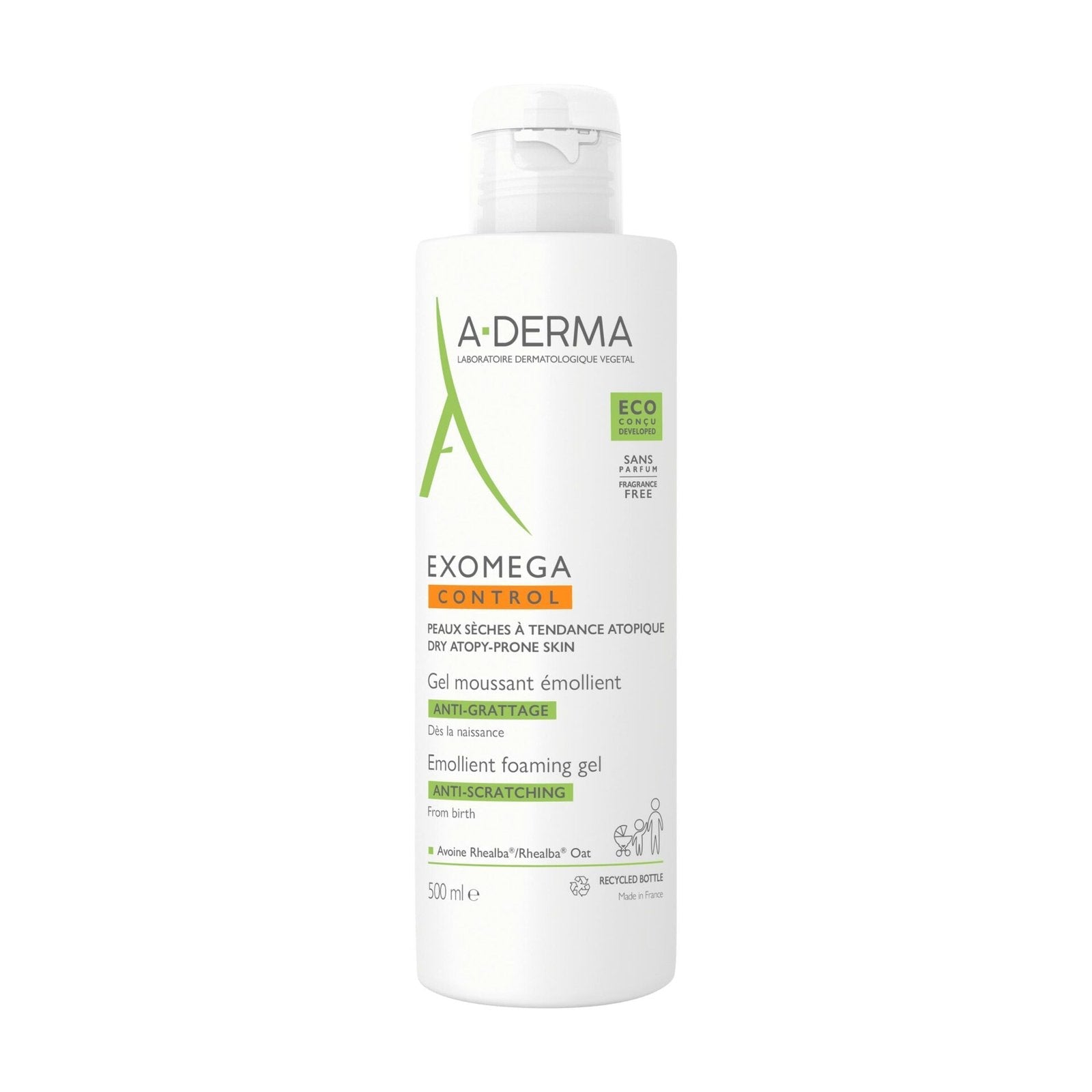 A-Derma EXOMEGA CONTROL Gel Moussant Émollient 500ml
