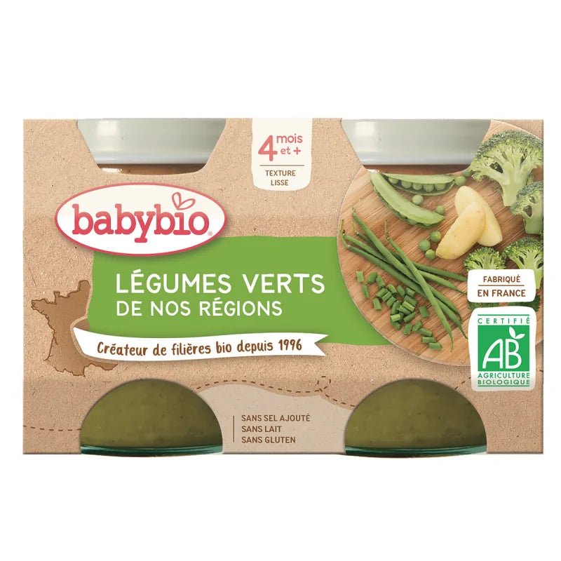 Babybio Petit Pot Légumes Verts Bio 2x130G