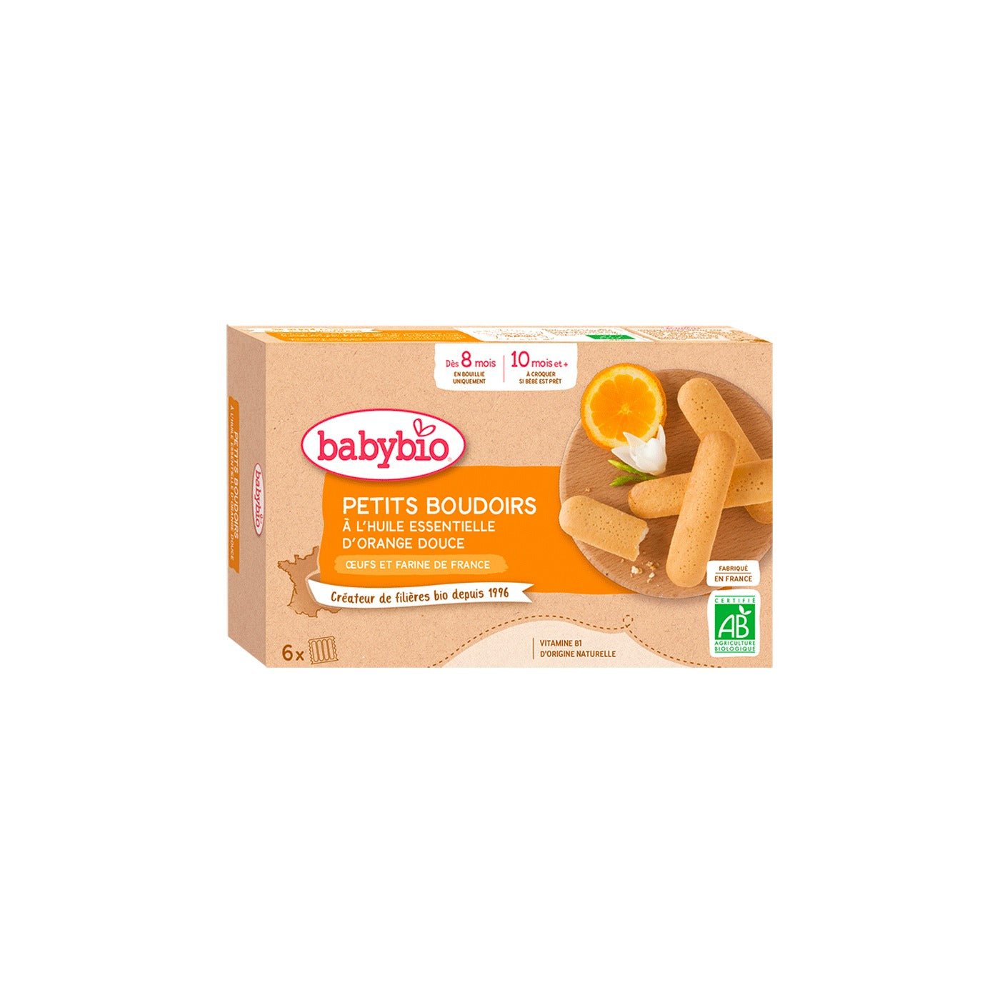 Babybio Petits Boudoirs Bio à l'Huile Essentielle d'Orange Douce