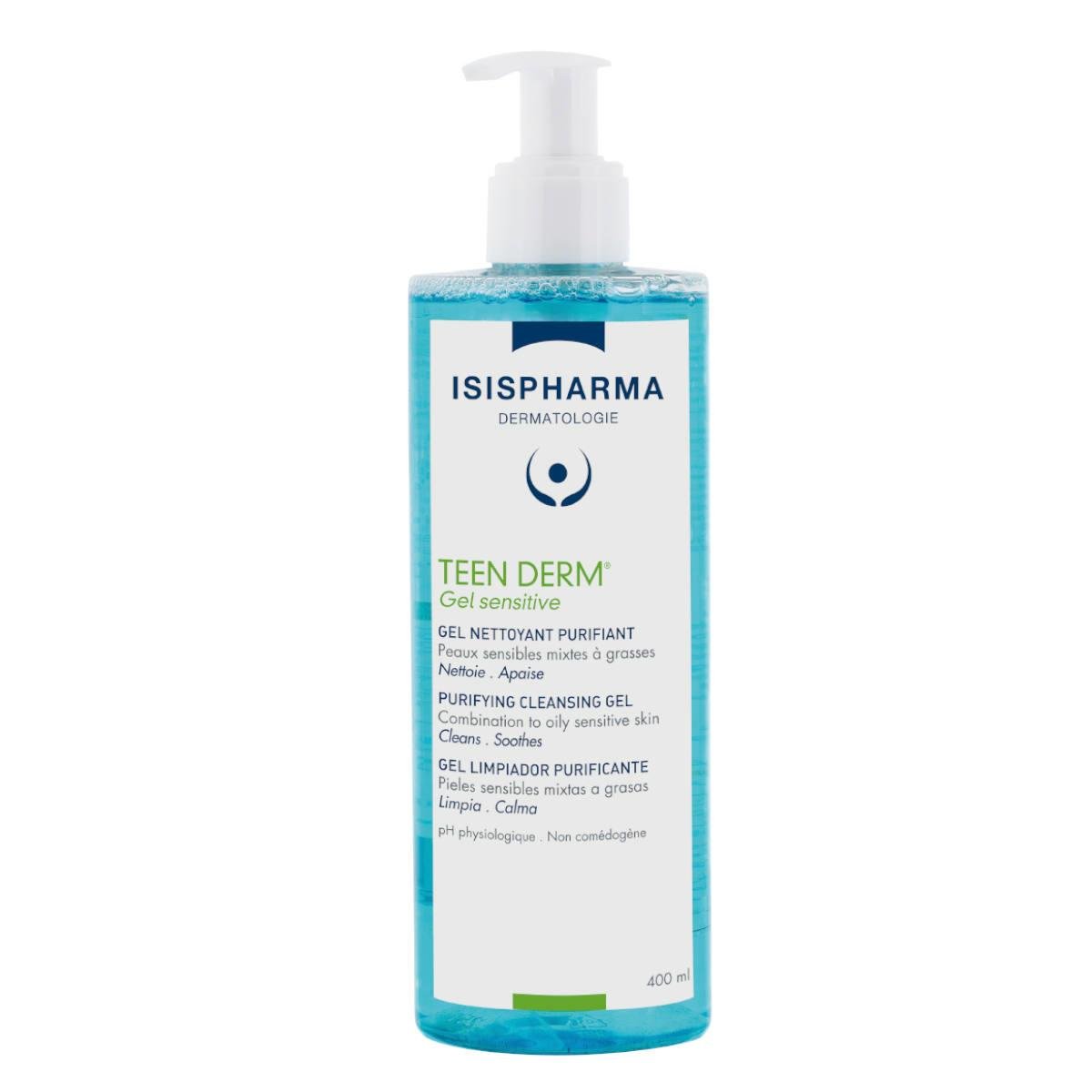 Isispharma Teen Derm Gel Sensitive Nettoyant Purifiant 400ml