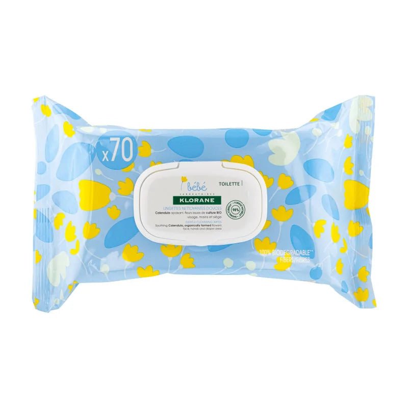 Klorane Bébé - Lingettes Nettoyantes Douces - 70 Pièces