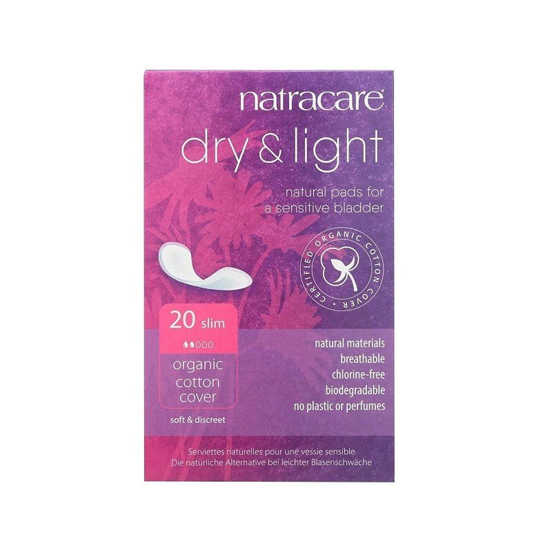 Natracare Serviettes Dry & Light pour Légère Incontinence - 20 Unités