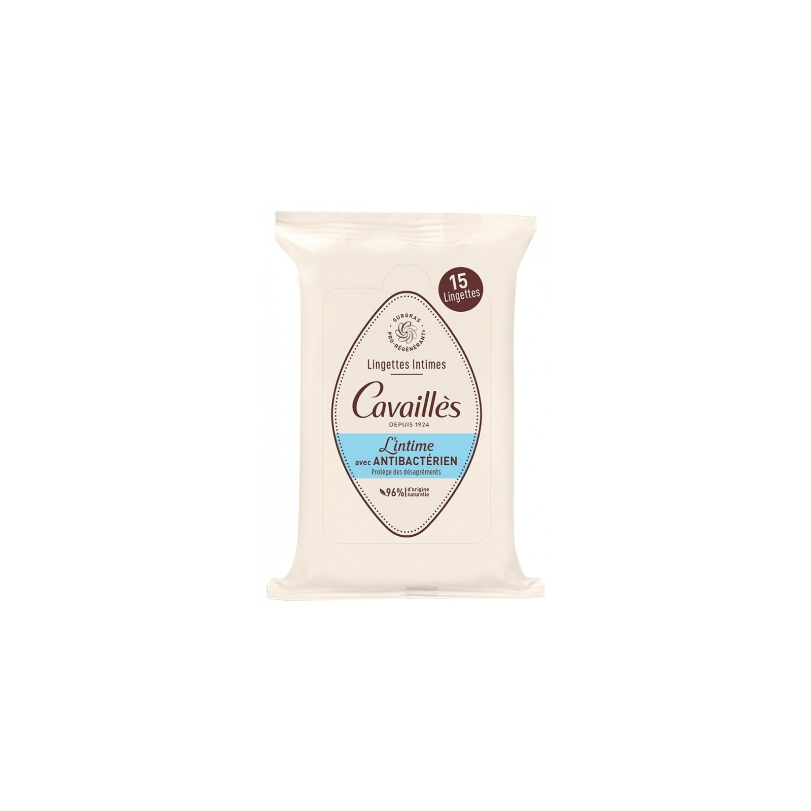 Cavaillès Lingettes Intimes Antibactériennes Thym 15 unités