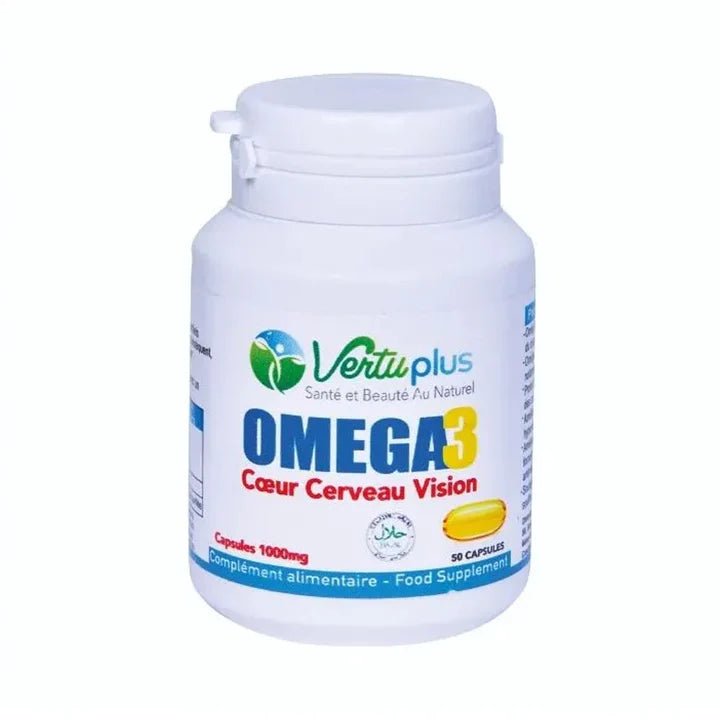 Vertu Plus Omega 3 1000mg - Capsules pour Cœur, Cerveau et Vision
