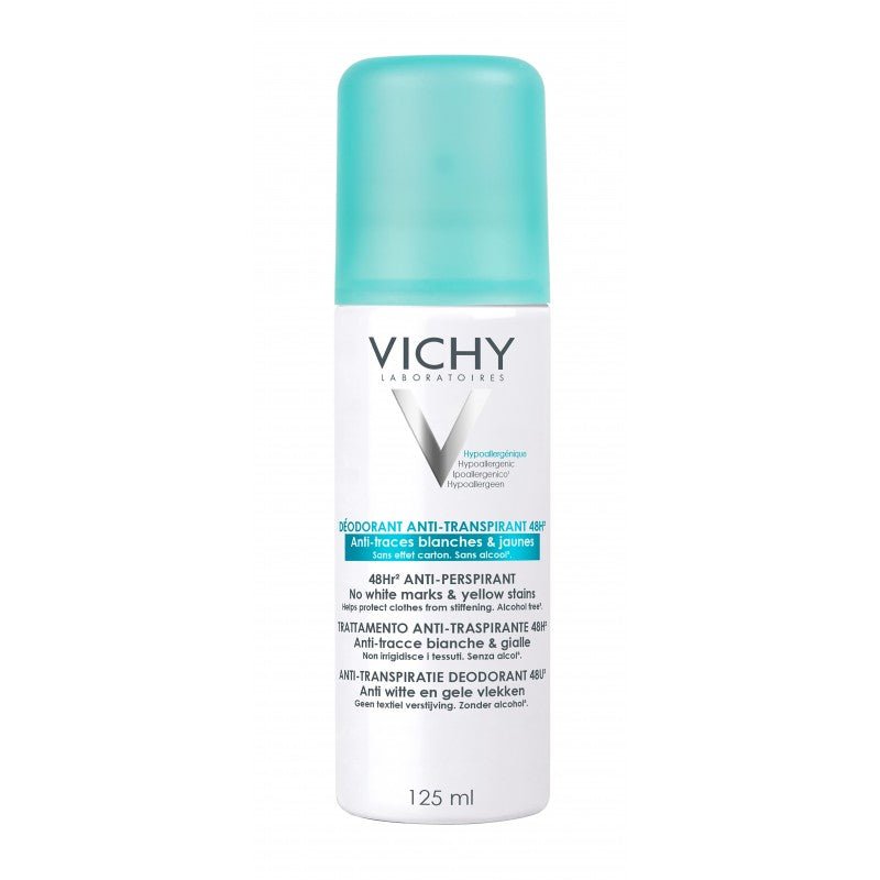 Vichy Déodorant Aérosol Anti-Transpirant 48H Anti-Traces Blanches et Jaunes 125ml
