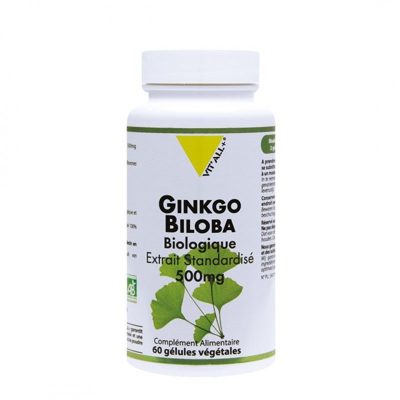 Vitall+ Ginkgo Biloba Bio 500mg - 60 Gélules