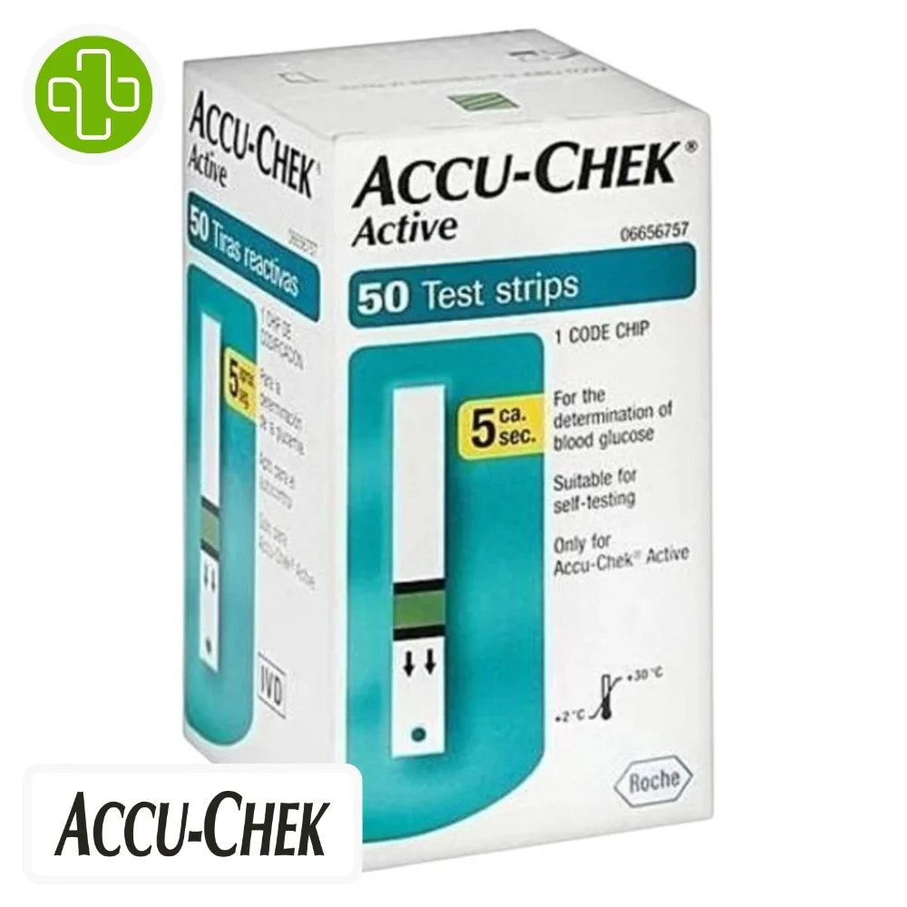 Accu Chek Active Bandelettes Test De Glycemie 25u