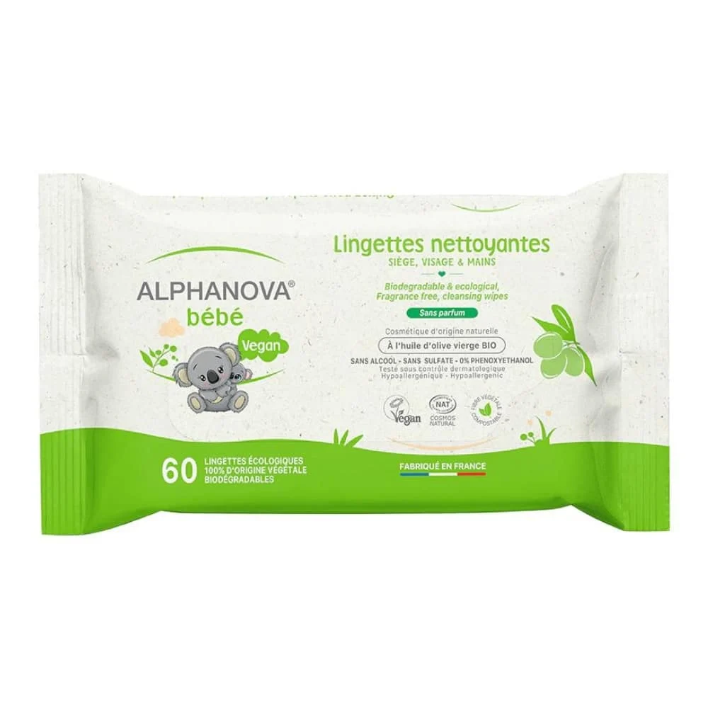 Alphanova Bebe Lingettes Nettoyantes A L Olive 60u