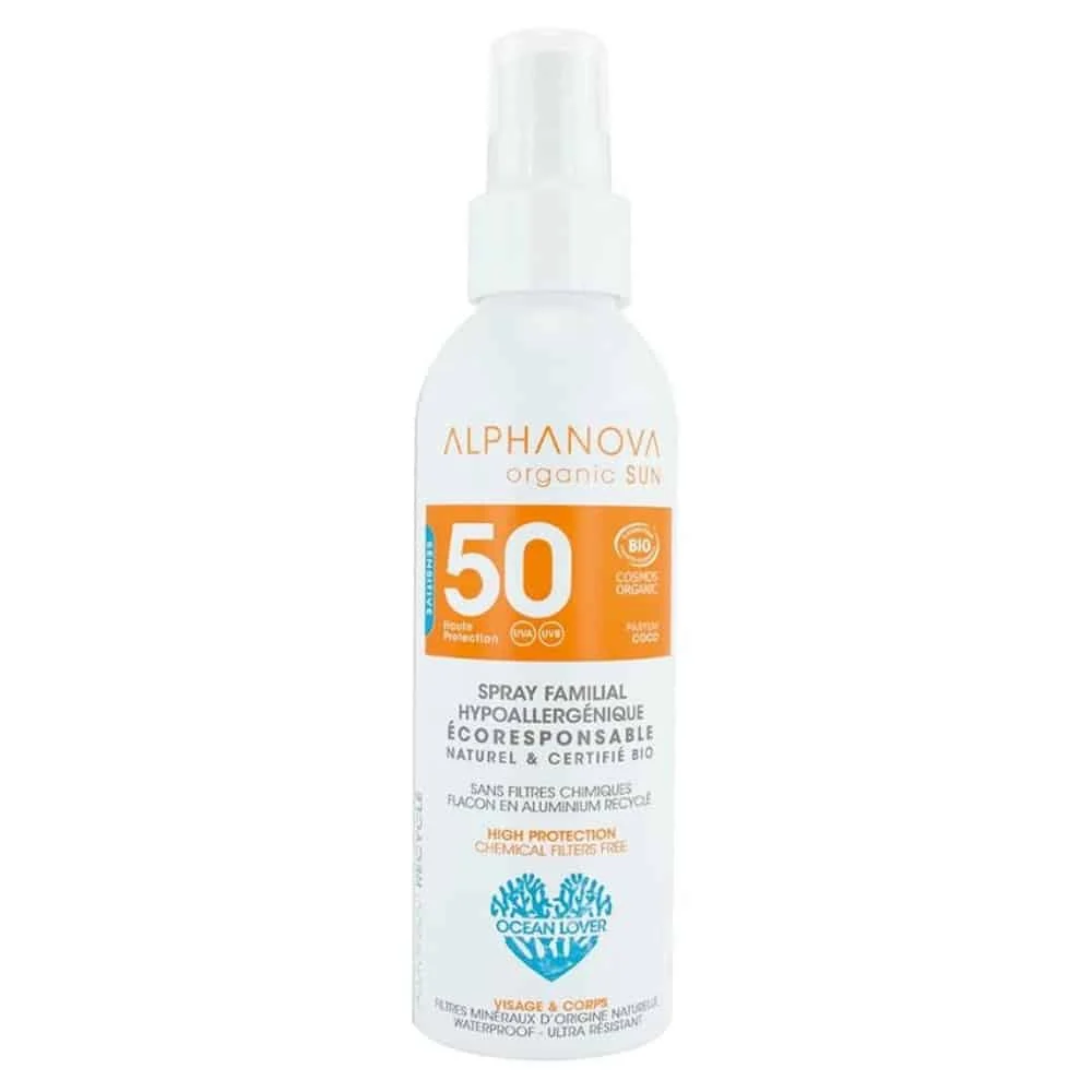 Alphanova Organic Sun Ecran Solaire En Spray Spf50 150g