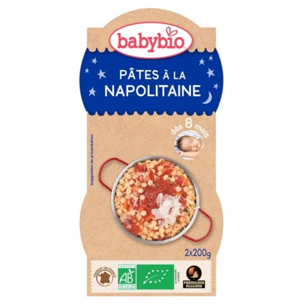 Babybio Repas Bonne Nuit Pates A La Napolitaine 8mois Bio 2x200g