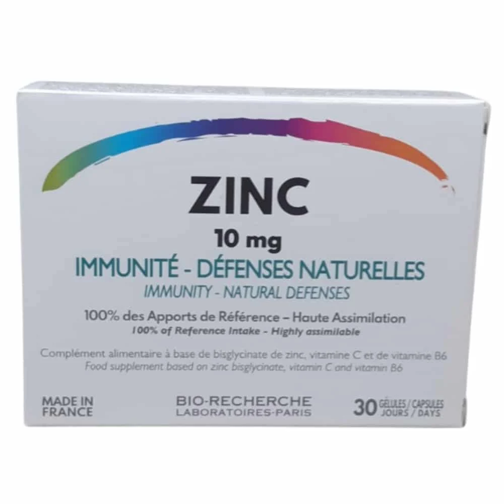 Bio Recherche Zinc 10mg Immunite Et Defenses Naturelles 30 Gelules