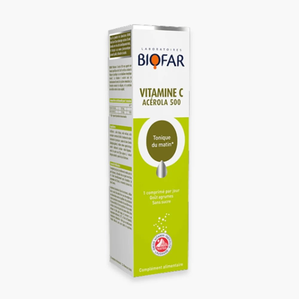 Biofar Vitamine C Acerola 500 Tonique Du Matin Effervescents 20 Comprimes