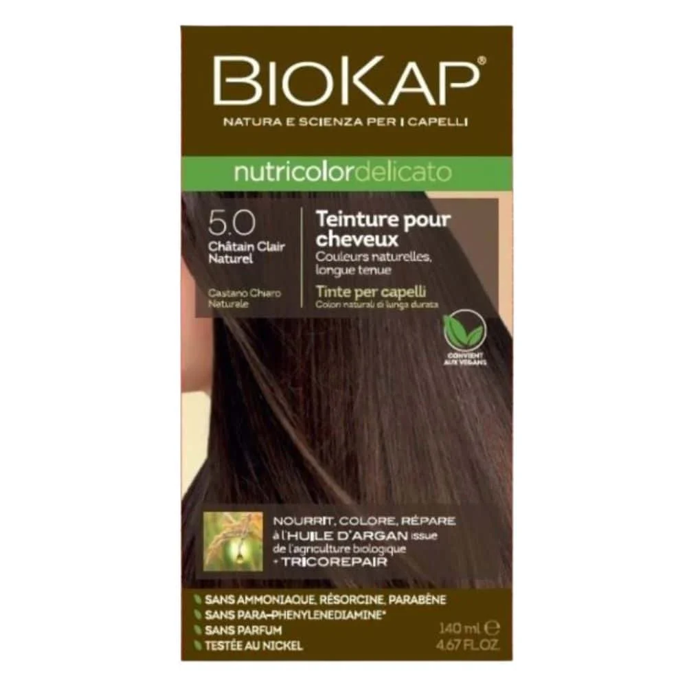 Biokap Nutricolor Delicato Coloration Naturelle Cheveux Delicats 140ml 50 Chatain Clair Naturel