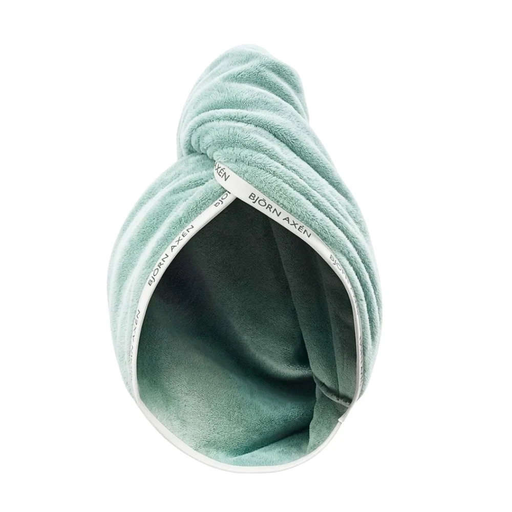 Bjorn Axen Serviette Turban Pour Cheveux Verte