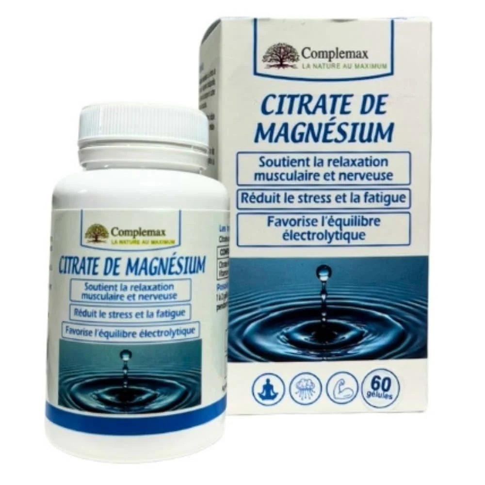 Complemax Citrate De Magnesium Relaxation Musculaire Et Nerveuse 60 Gelules