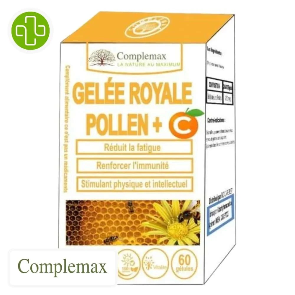 Complemax Gelee Royale Pollen Et Vitamine C 60 Gelules