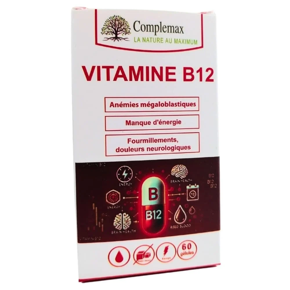 Complemax Vitamine B12 Anemie Energie Et Fourmillements 60 Gelules