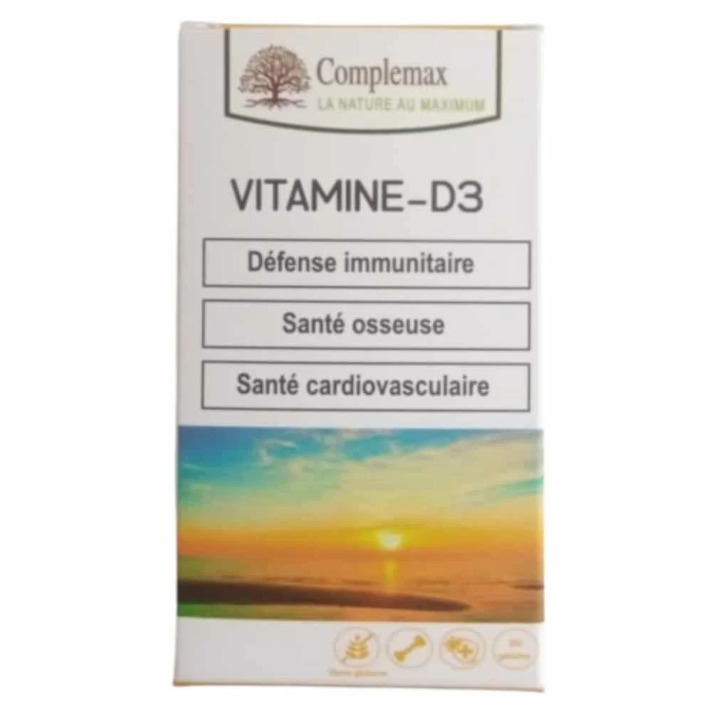 Complemax Vitamine D3 Defense Immunitaire Sante Osseuse Et Cardiovasculaire 60 Gelules
