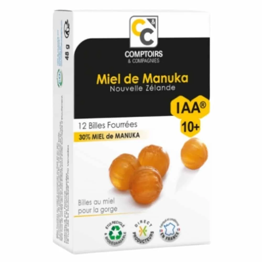 Comptoirs Et Compagnies Miel De Manuka Iaa 10 Billes Fourrees 12u