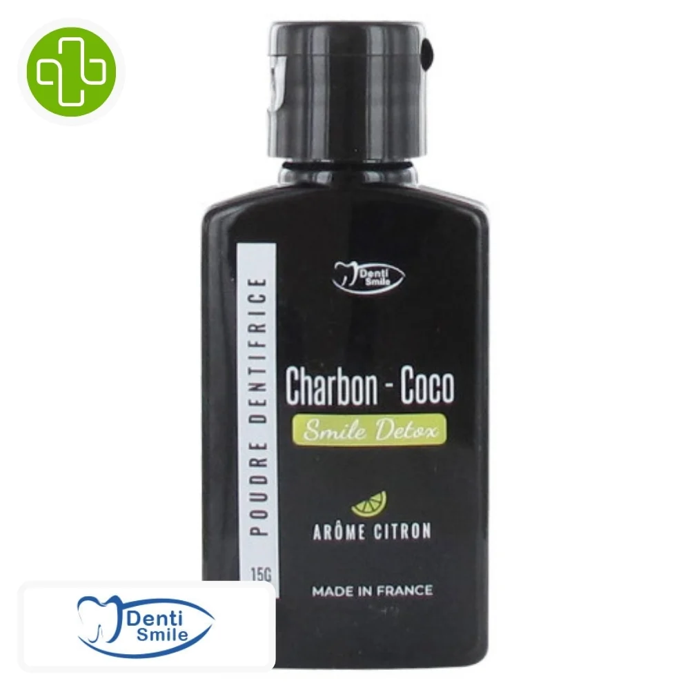 Denti Smile Detox Poudre Dentifrice Blancheur Au Charbon Et Coco Au Citron 15g