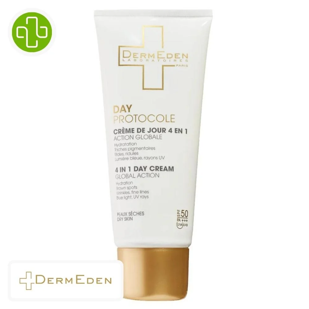 Dermeden Day Protocole Creme De Jour 4en1 Action Globale Peau Seche Spf50 50ml
