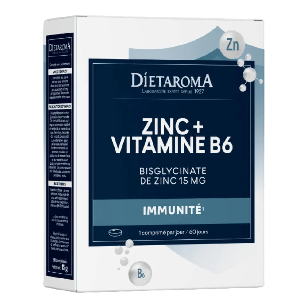 Dietaroma Zn Zinc Et Vitamine B6 Immunite 60 Comprimes