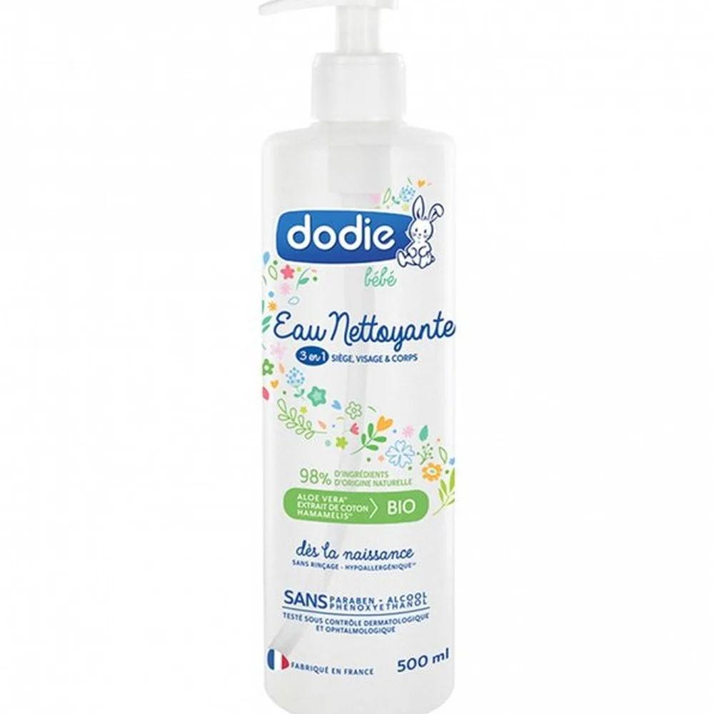 Dodie Eau Nettoyante 3 En 1 Flacon Pompe 500 Ml