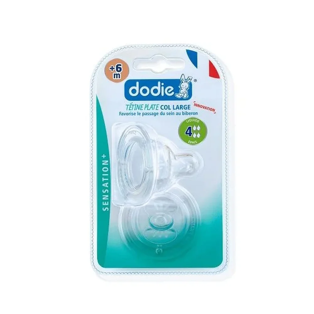 Dodie Tetine Plate Sensation Anti Colique D4 6m Liquide Epais X2
