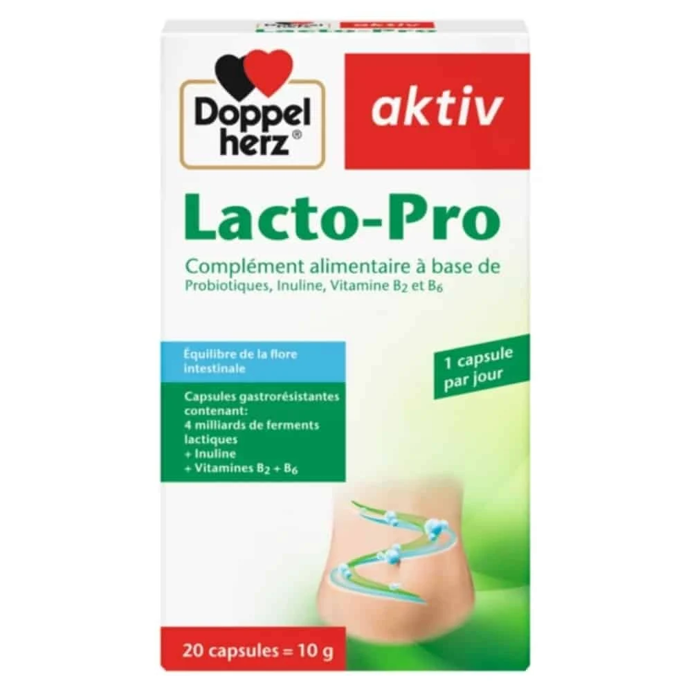 Doppel Herz Activ Lacto Pro Equilibre De La Flore Intestinale 20 Capsules