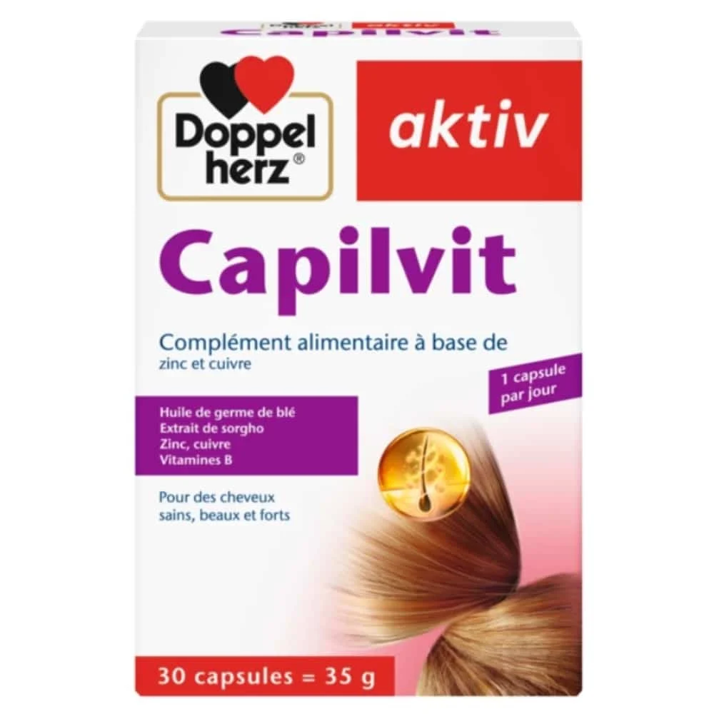 Doppel Herz Aktiv Capilvit Cheveux Sains Beaux Et Fort 30 Capsules