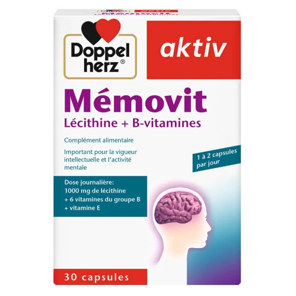 Doppel Herz Aktiv Memovit Lecithine B Vitamines Vigueur Intellectuelle Et Activite Mentale 30 Gelules
