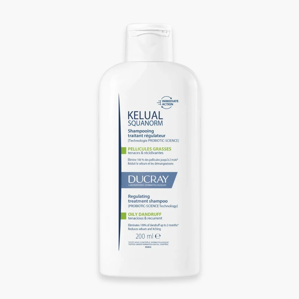 Ducray Kelual Squanorm Shampoing Traitant Anti Pelliculaire Pellicules Grasses 200ml