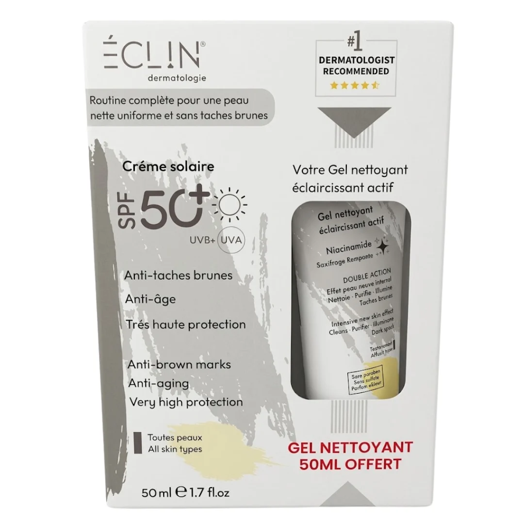 Eclin Ecran Solaire Anti Tache 50mlgel Nettoyant 50ml Pack