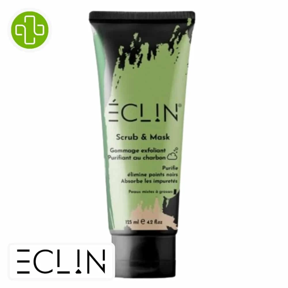 Eclin Scrub Et Mask Gommage Exfoliant Purifiant Au Charbon 125ml