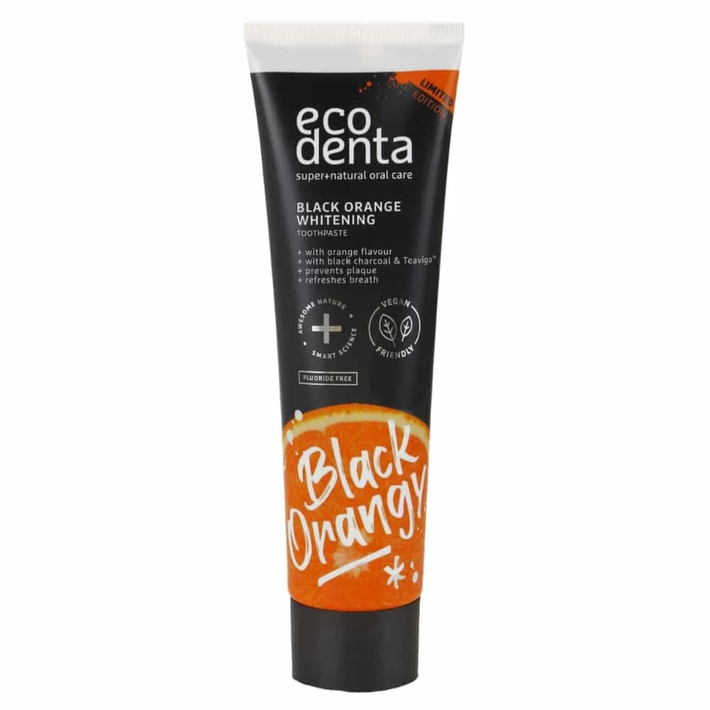 Ecodenta Black Whitening Dentifrice Blanchissant Au Charbon Actif Et Orange 100ml