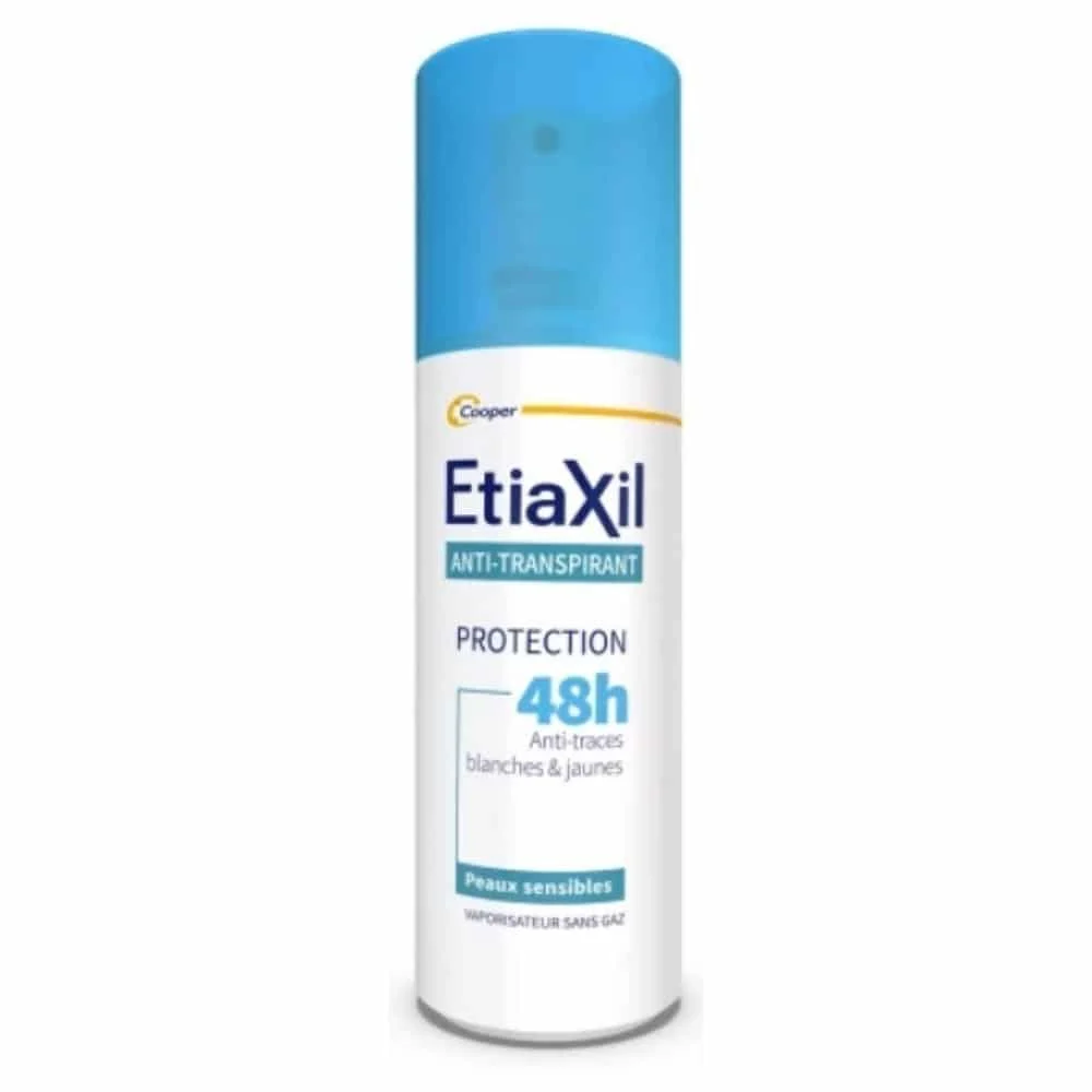 Etiaxil Anti Transpirant Spray Deodorant Protection Anti Traces Blanches Et Jaunes Peau Sensible 48h 100ml