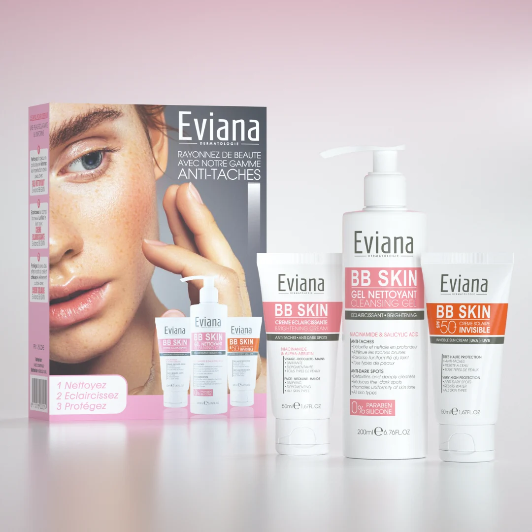 Eviana Creme Eclaircissant Gel Nettoyant Ecran Invisible Pack