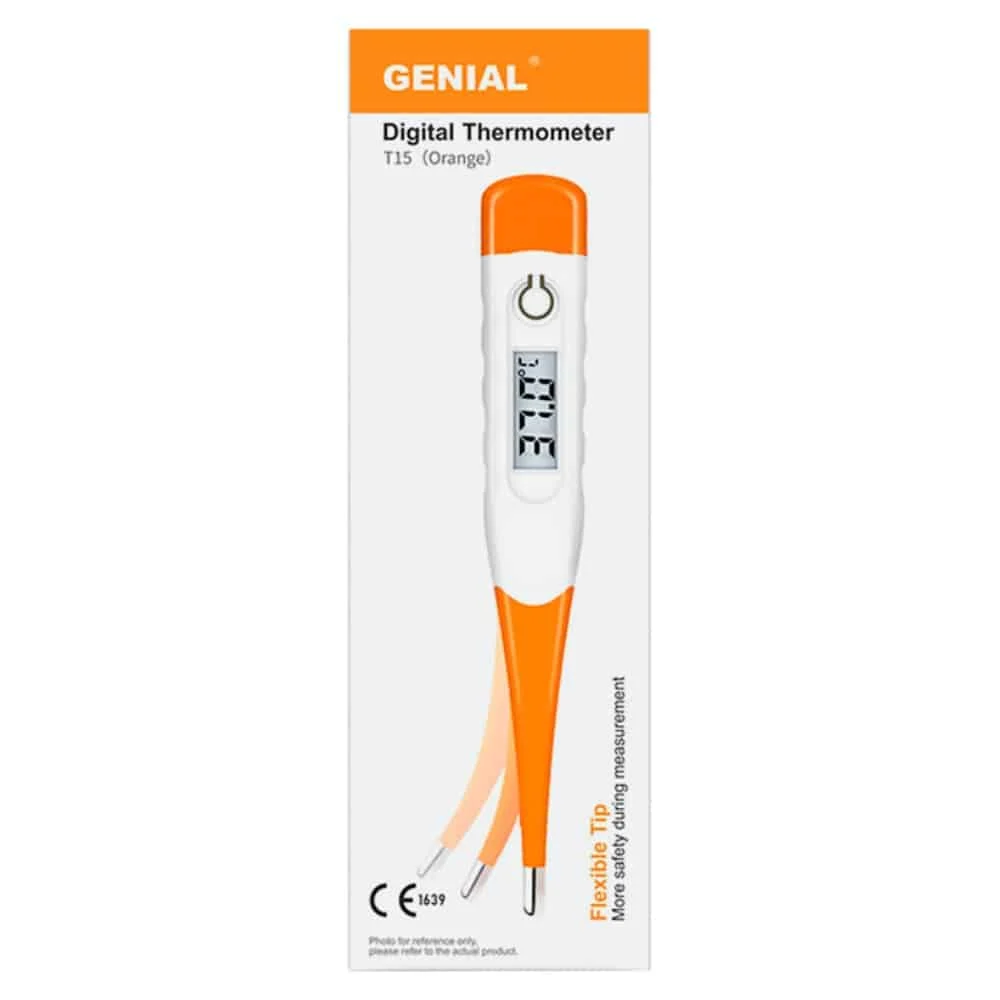 Genial Thermometre Digital Pointe Flexible T15sc Orange 1u