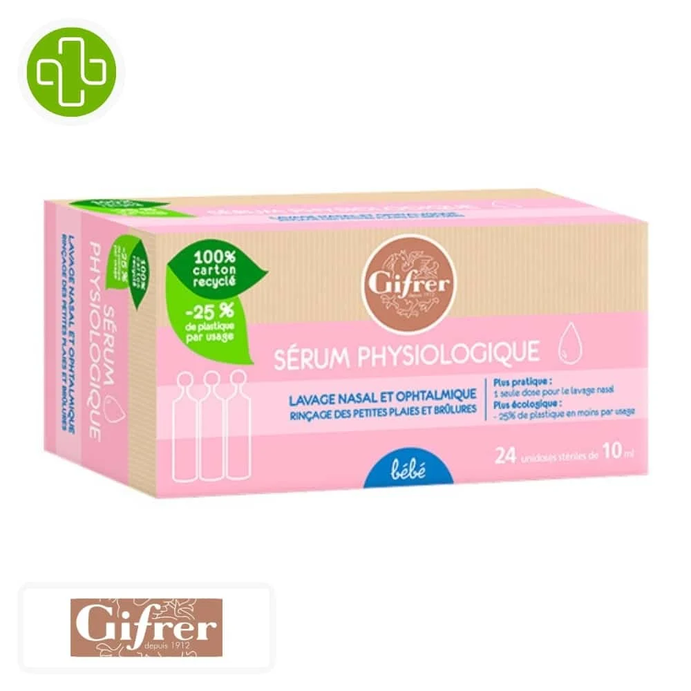 Gifrer Bebe Serum Physiologique Lavage Nasal Et Ophtalmique 24x5ml