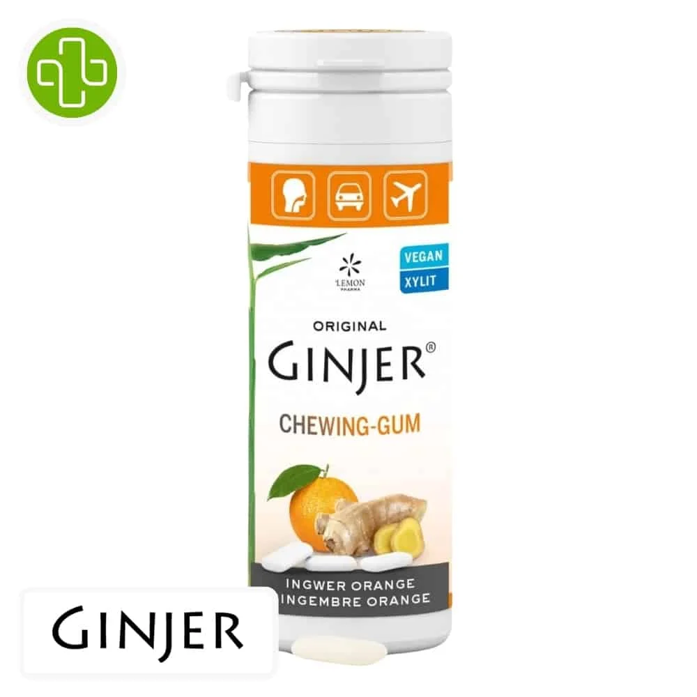 Lemon Pharma Ginjer Chewing Gum Gout Gingembre Et Orange 30g