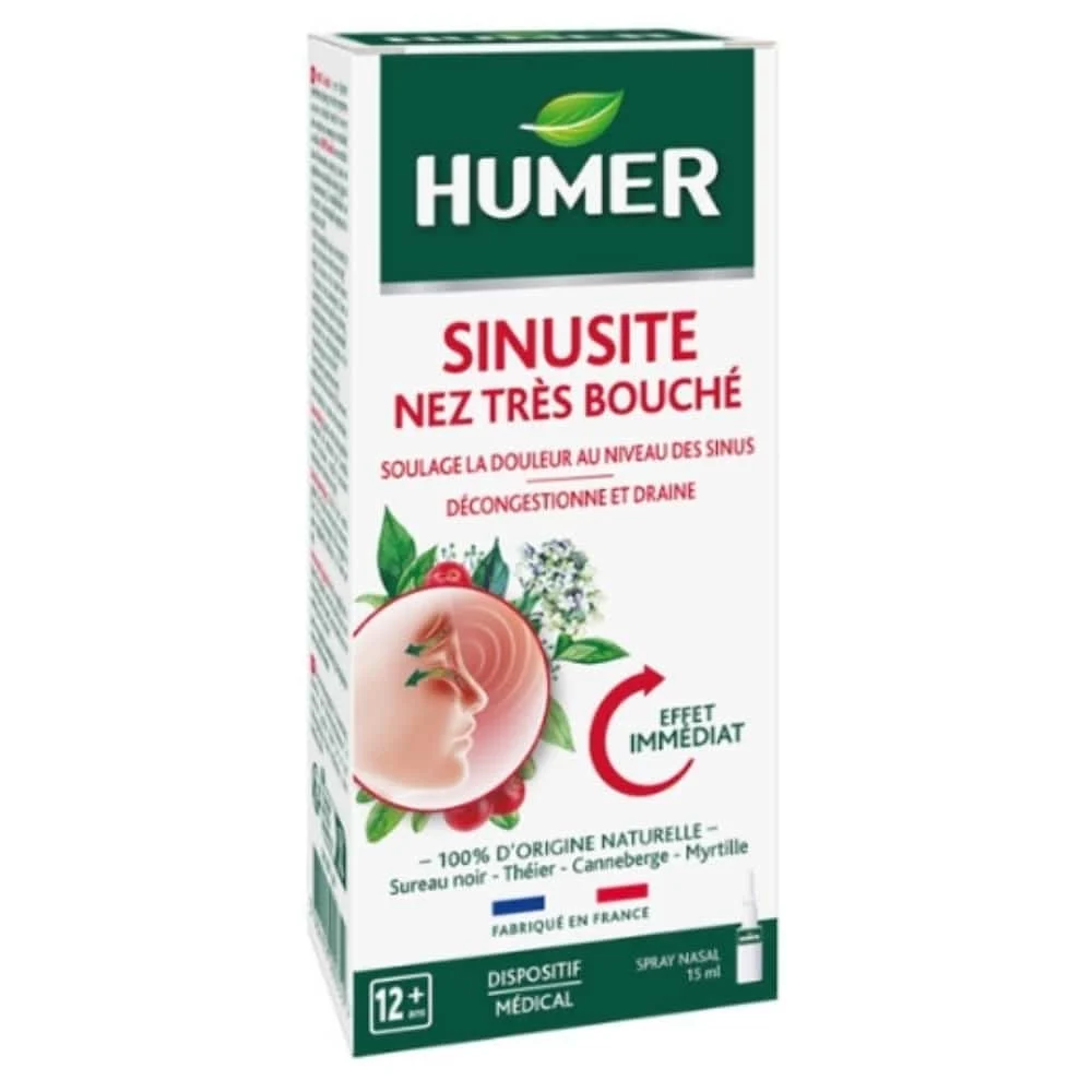 Humer Sinusite Nez Tres Bouche Soulage La Douleur Decongestionne Et Draine Spray 15ml