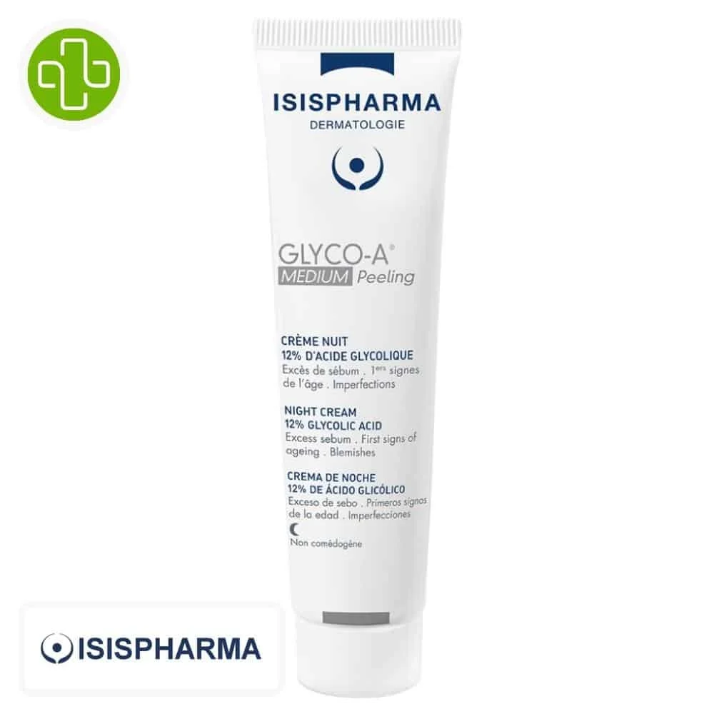 Isispharma Glyco A Medium Peeling Creme Nuit 12 D Acide Glycolique 30ml