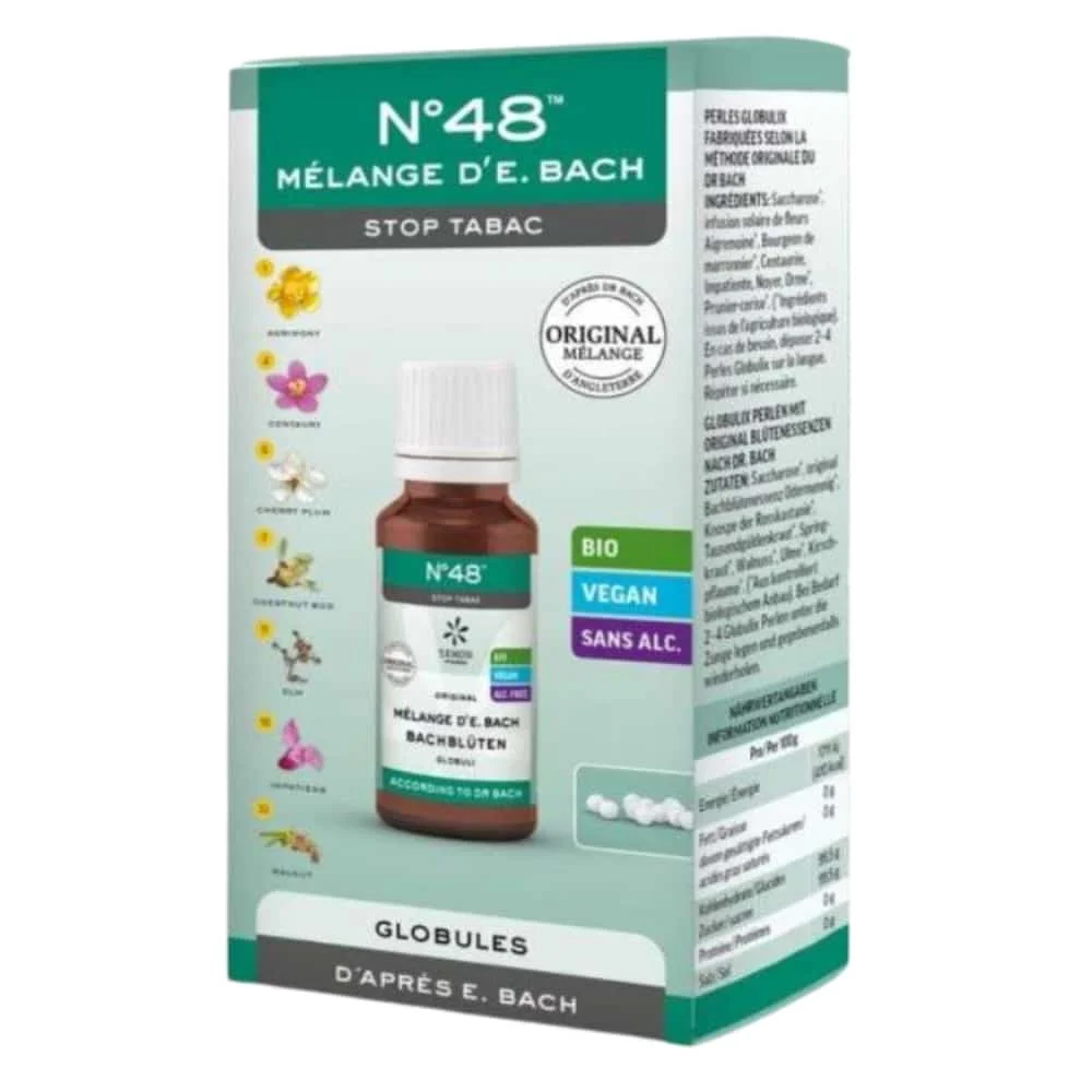 Lemon Pharma N48 Melange D E Bach Stop Tabac Globules Bio 20g