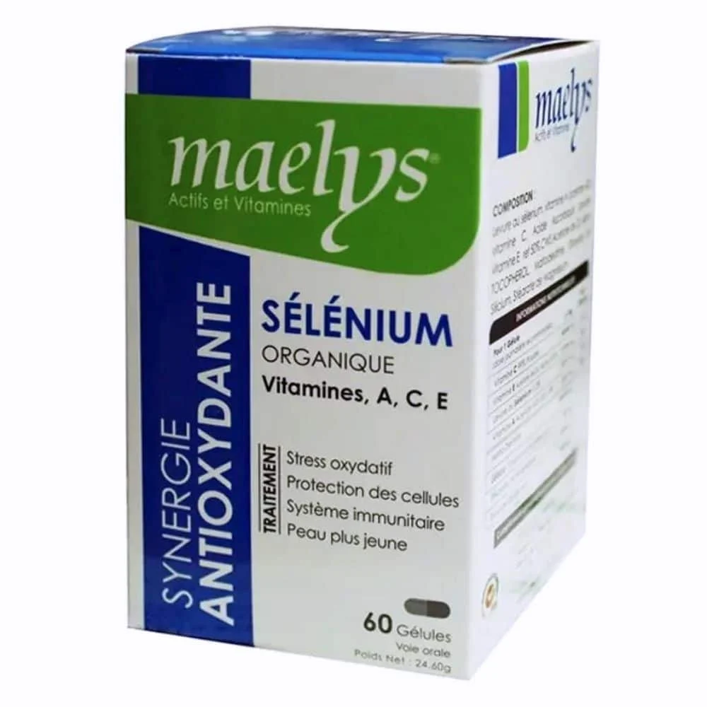 Maelys Selenium Organique Et Vitamines A C Et E 60 Gelules
