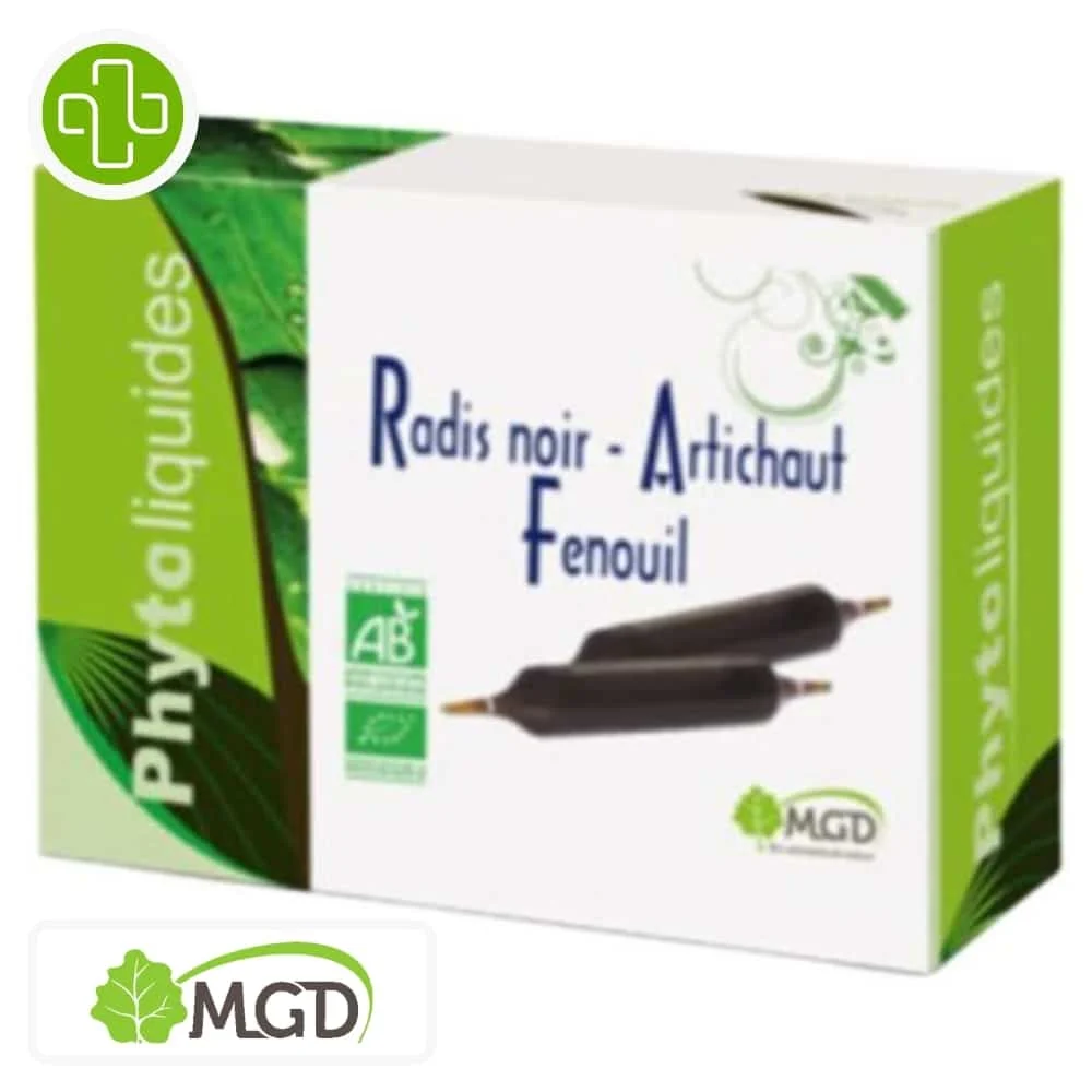 Mgd Nature Phytoliquides Radis Noir Et Artichaut Fenouil Ampoules 10u