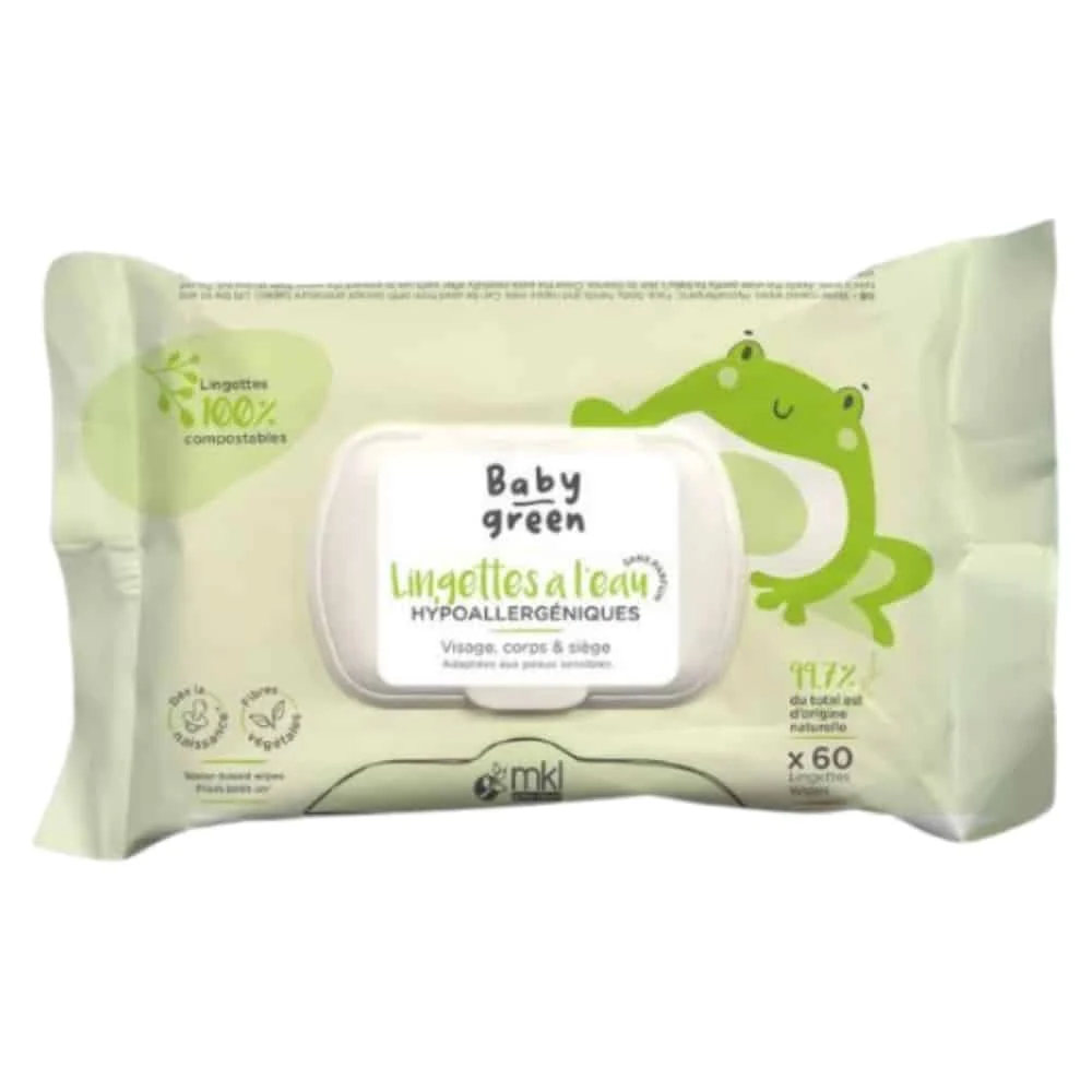 Mkl Baby Green Lingettes A Leau Bio 60pcs