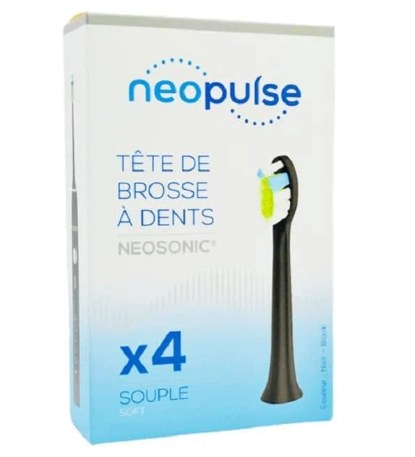 Neopulse Neosonic Tetes De Brosse A Dent Souple Noir 4u