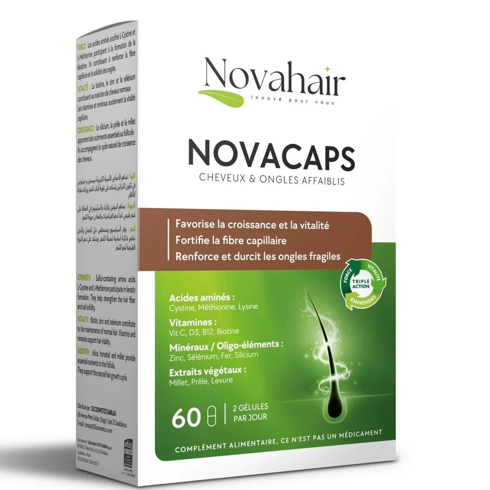 Novahair Novacaps Cheveux Ongles Affaiblis 60 Gelules