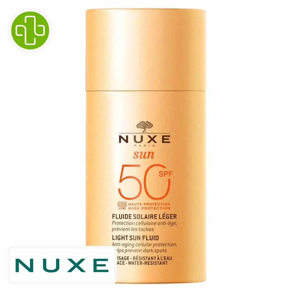 Nuxe Sun Fluide Solaire Leger Spf50 Anti Age Et Previent Les Taches 50ml